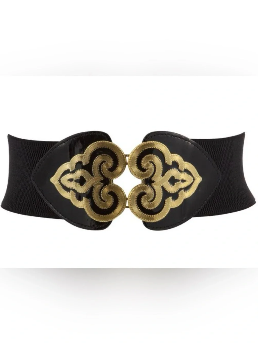 Black and Gold Decorative Women's Waist Belt